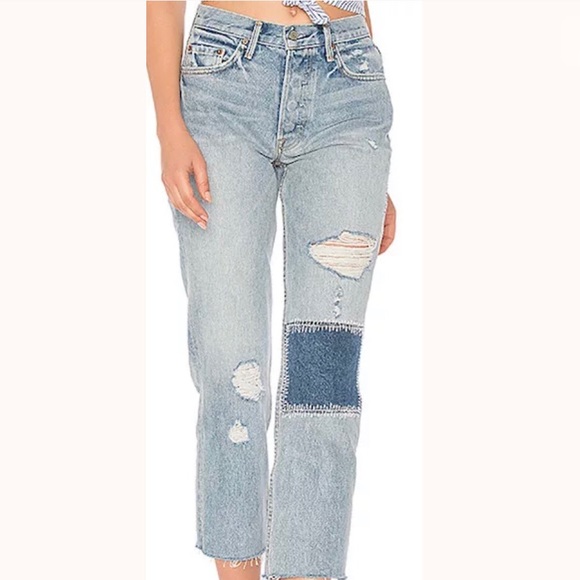 GRLFRND Denim - GRLFRND The Helena Patchwork Morrison Jeans